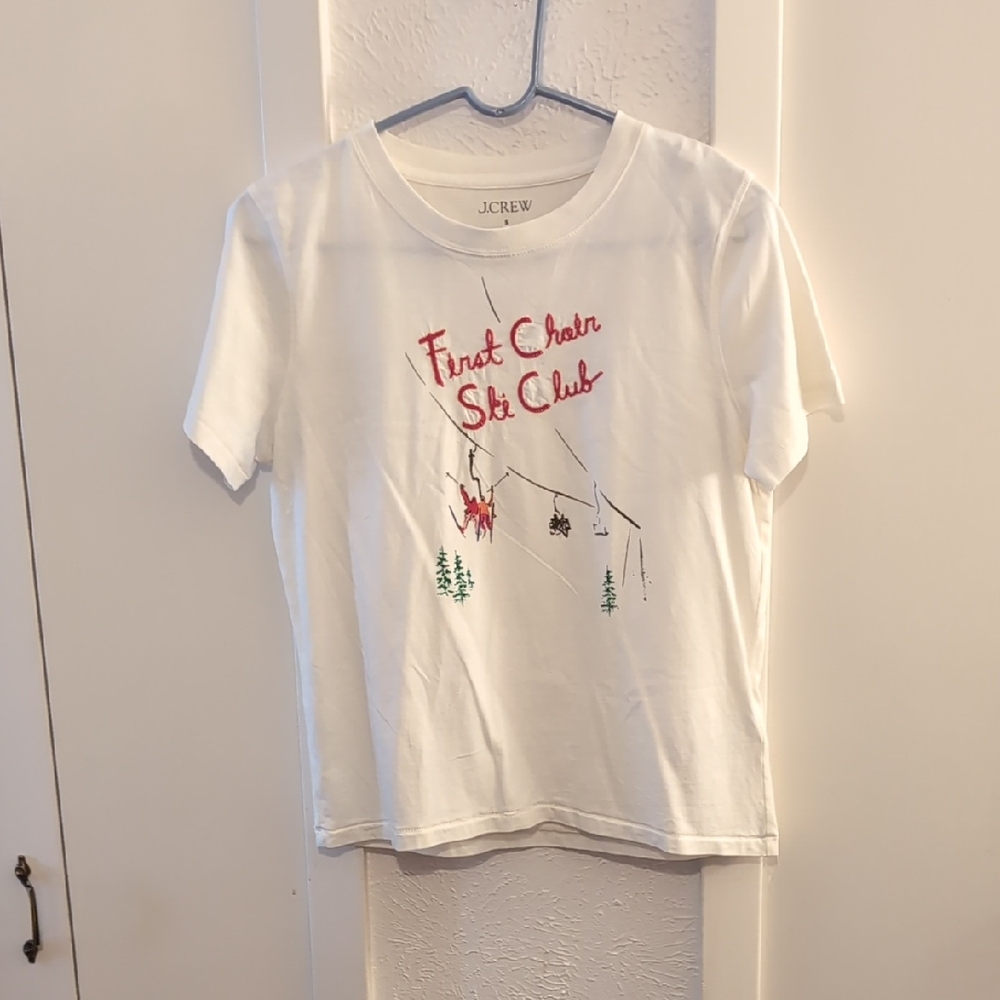 J. Crew White Women's Ski Club T-Shirt